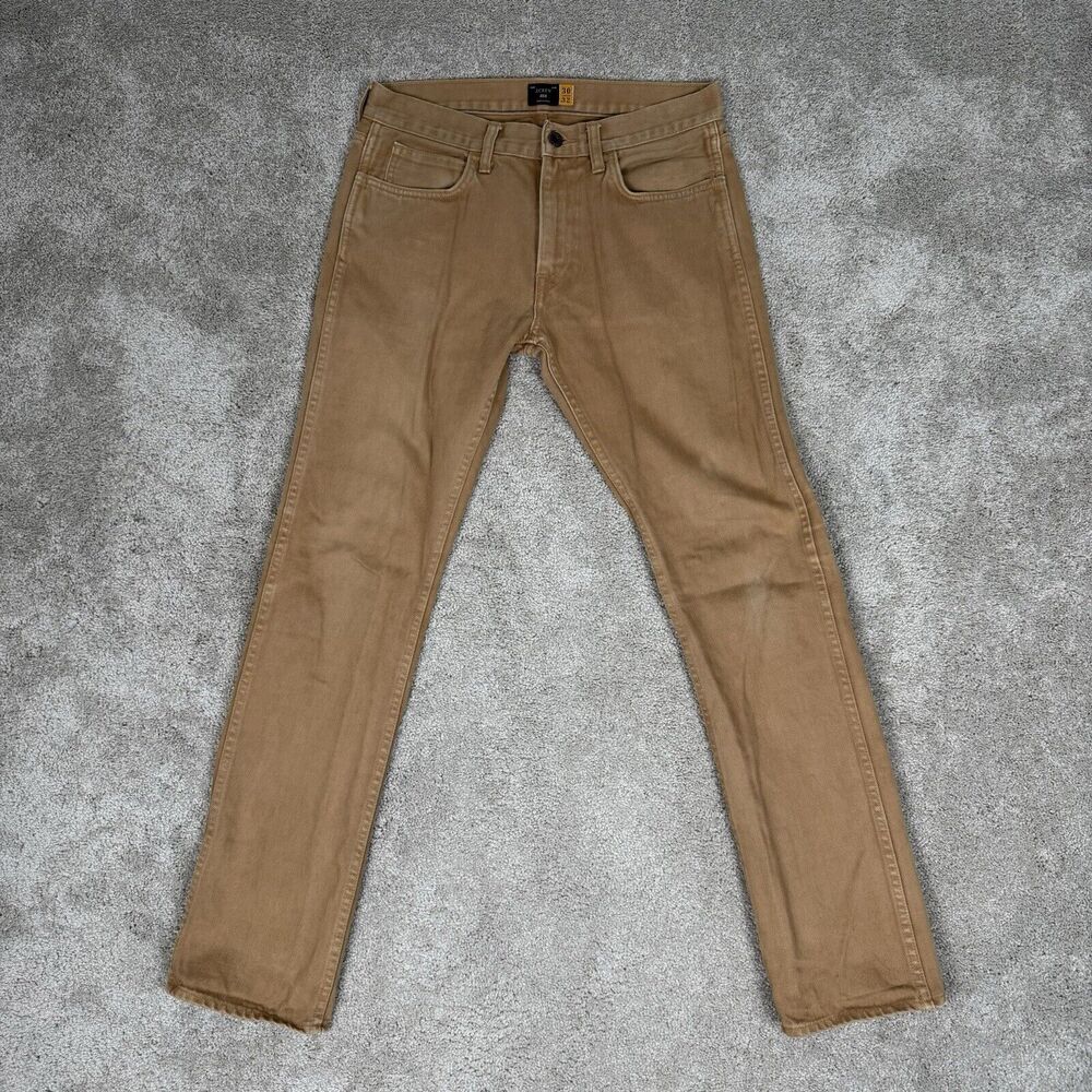 J.CREW Men's Style 484 Pants 30x30 Brown Chino Khakis Straight Leg 100% Cotton